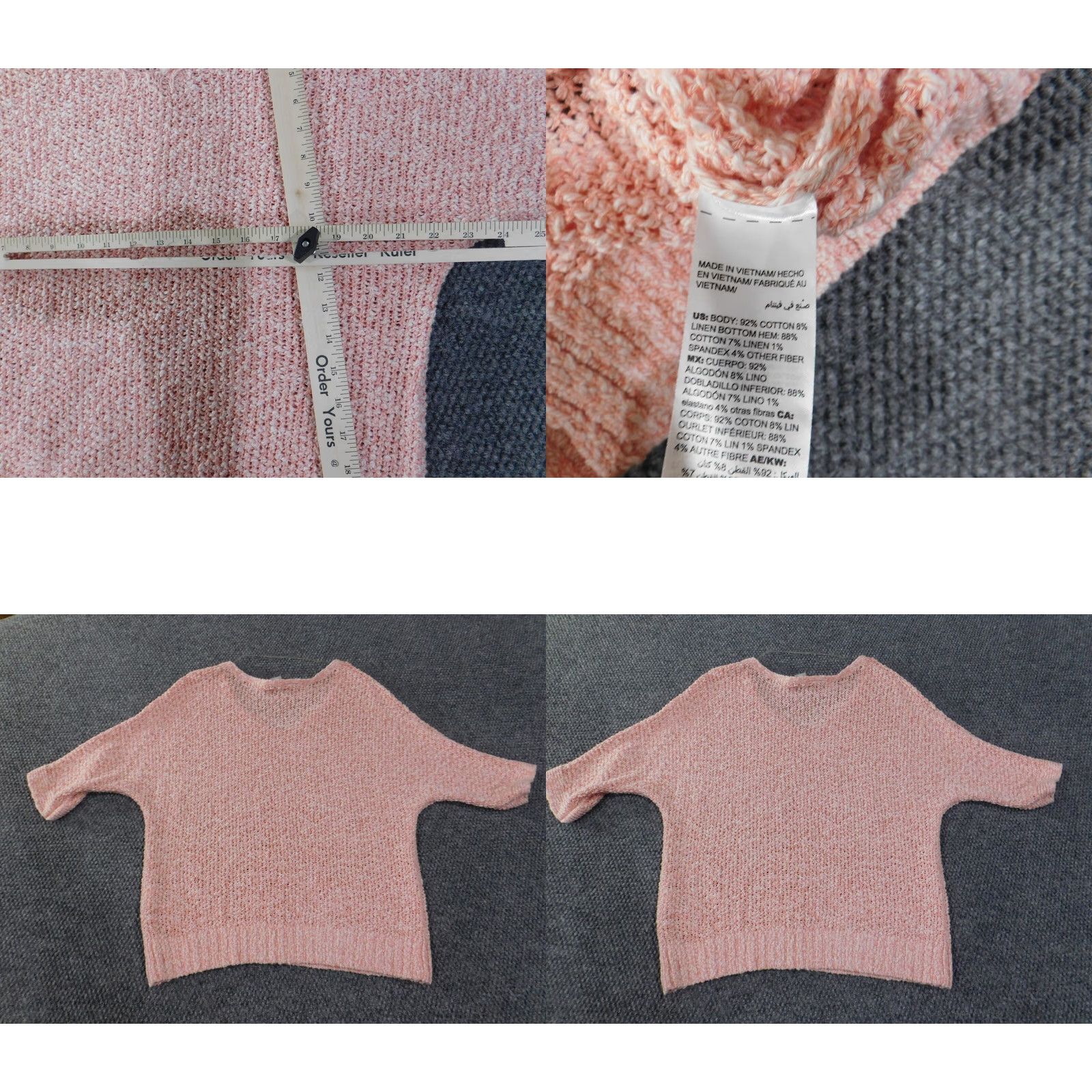 Vintage Chico's Sweater Pullover Knit V-Neck Pink Size 1 Regular Women Modern Stretch Christmas Winter Casual Size XS / US 0-2 / IT 36-38 - 8 Thumbnail