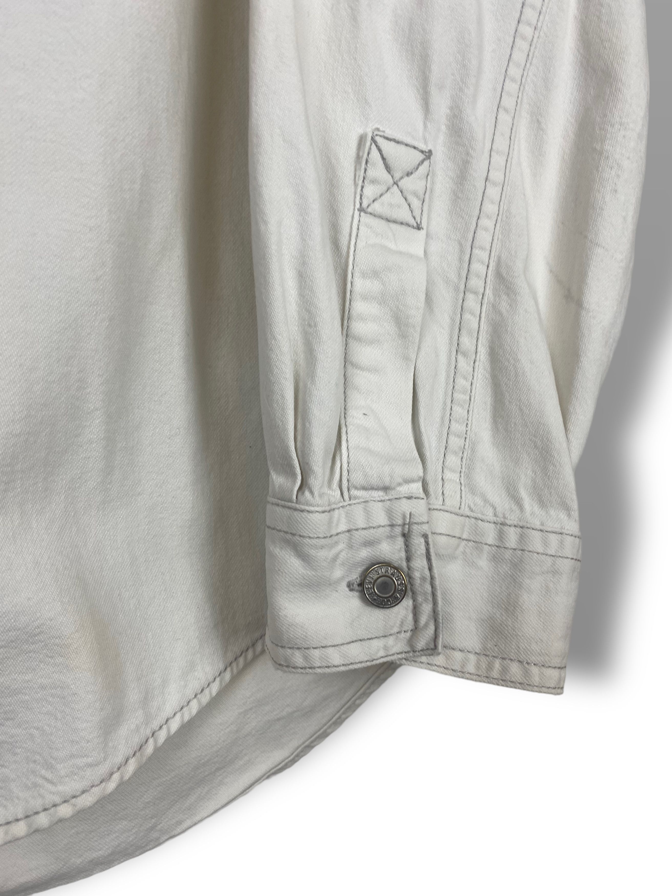 Levi's 90s Vintage LEVIS White Heavy Denim Button Up Shirt M453 Size US XL / EU 56 / 4 - 4 Thumbnail