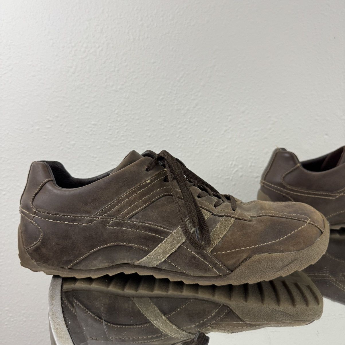 Arizona Jean Co. ARIZONA Vintage Brown Leather Suede Lace Up Oxford Sneakers Size US 12 / EU 45 - 3 Thumbnail