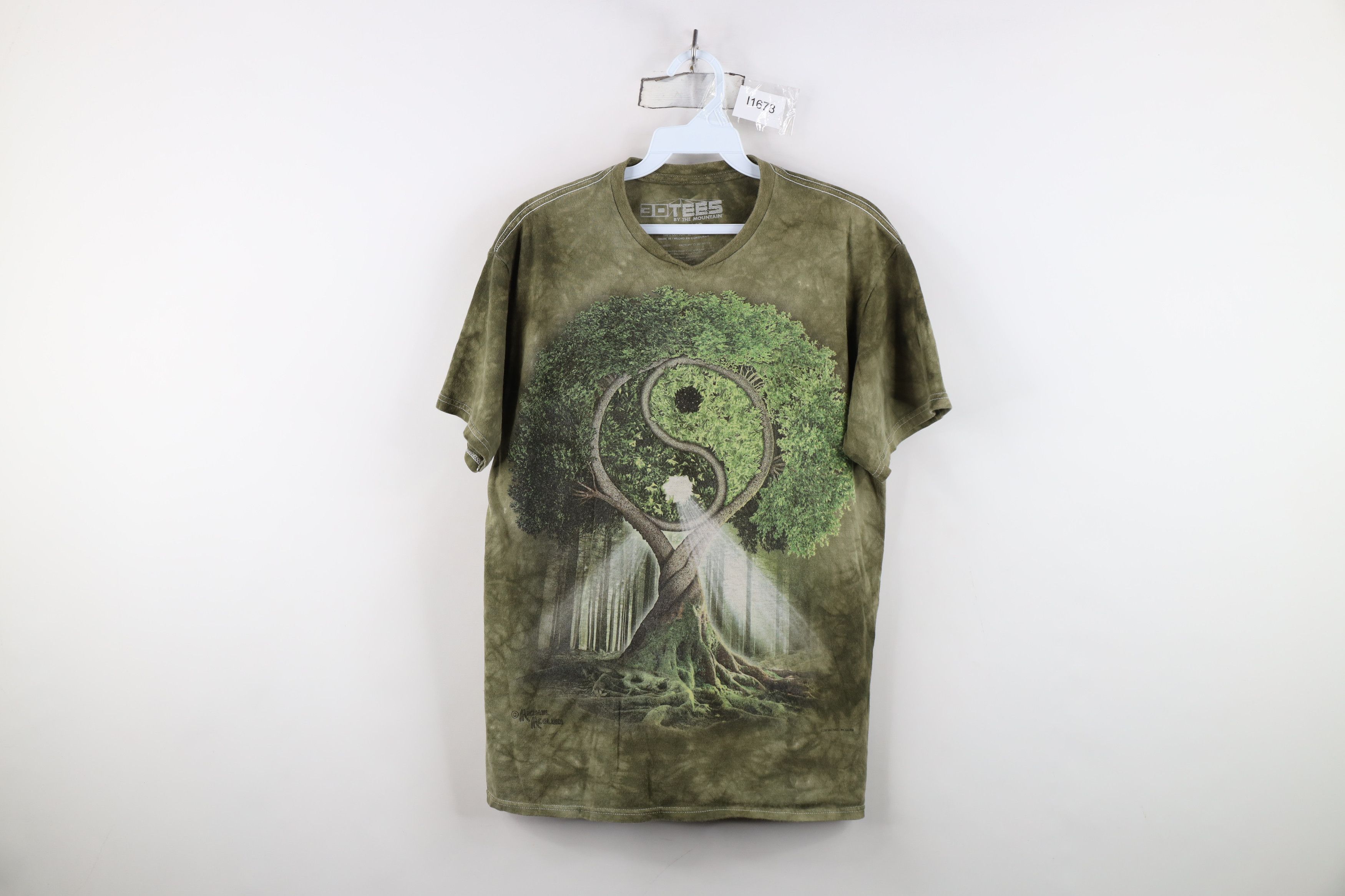 Vintage Vintage Y2K Streetwear Tree Yin Yang Acid Wash T-Shirt Size US M / EU 48-50 / 2 - 1 Thumbnail