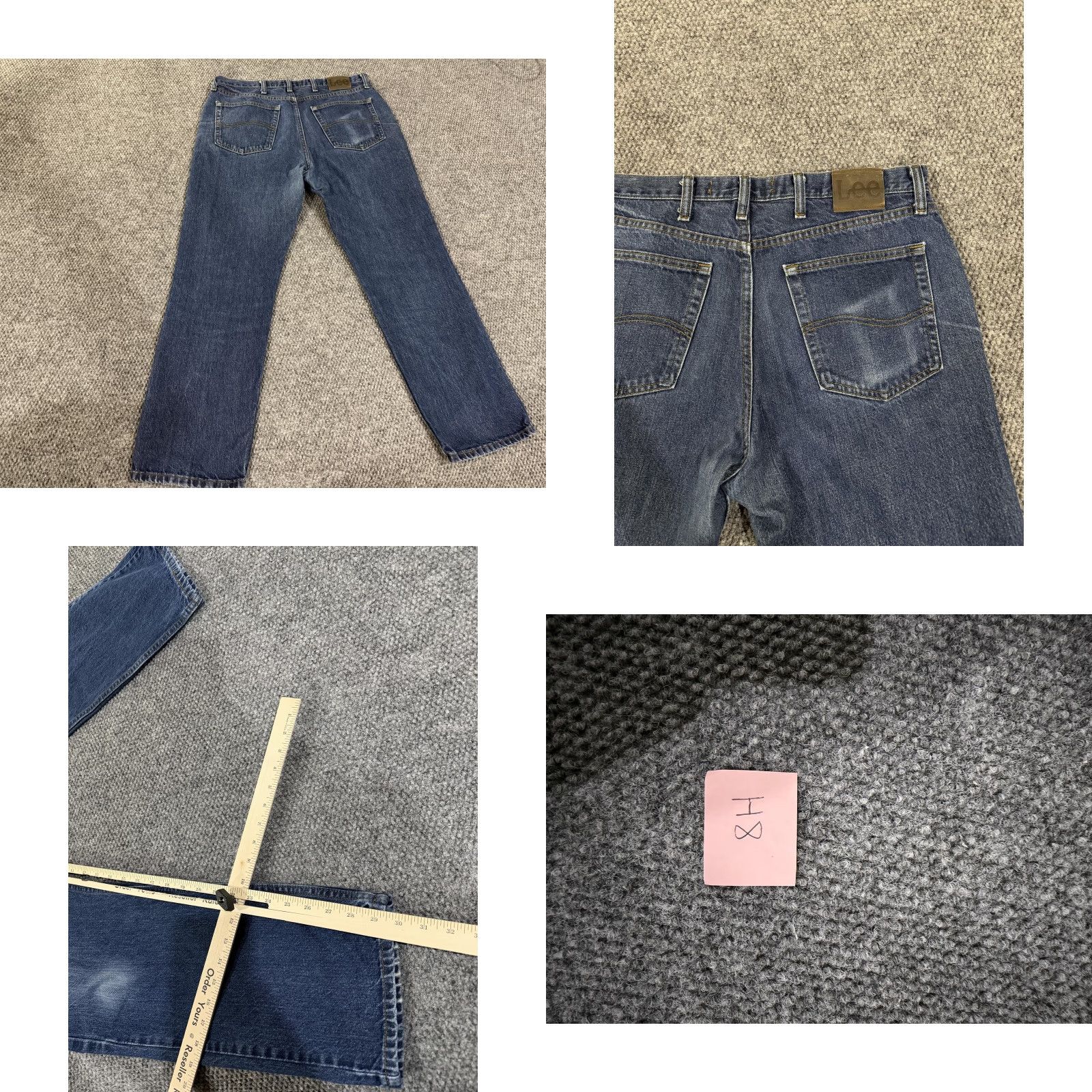 Lee Lee Jeans Mens 34x30 Regular Fit Straight Leg Denim Medium Wash 5-Pocket Jeans Mens Regular Fit Straight Leg Denim Blue Lee Logo Accents 34x30 Men Size US 34 / EU 50 - 8 Thumbnail