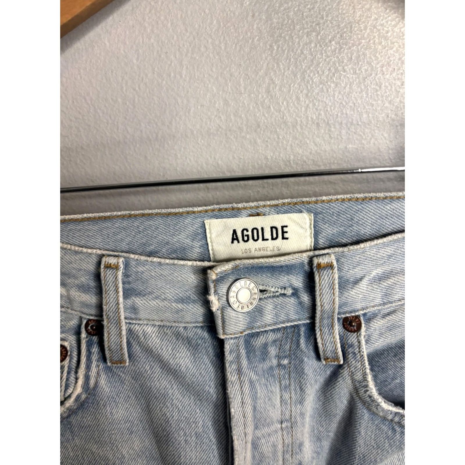 Agolde VINTAGE AGOLDE 90s Pinch Jeans Womens 29 Blue Light Wash Mom Fit Button Fly Denim Ladies Size 29" - 2 Thumbnail