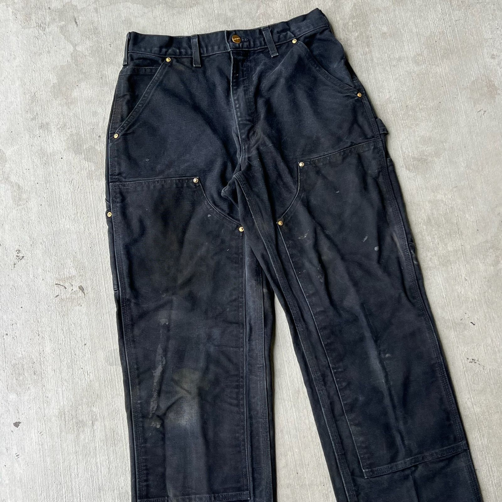 Carhartt × Vintage Carhartt black double knee work wear carpenter pants Size US 27 - 2 Thumbnail