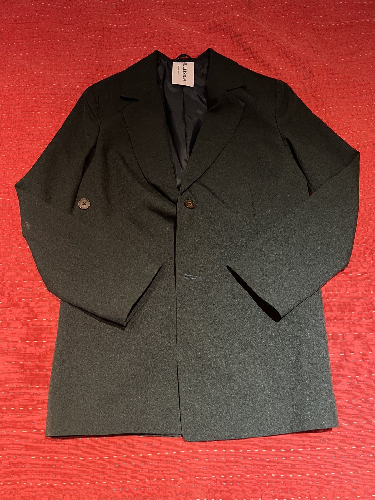 Other UK Collusion bottle green unlined blazer Size 40L - 2 Thumbnail