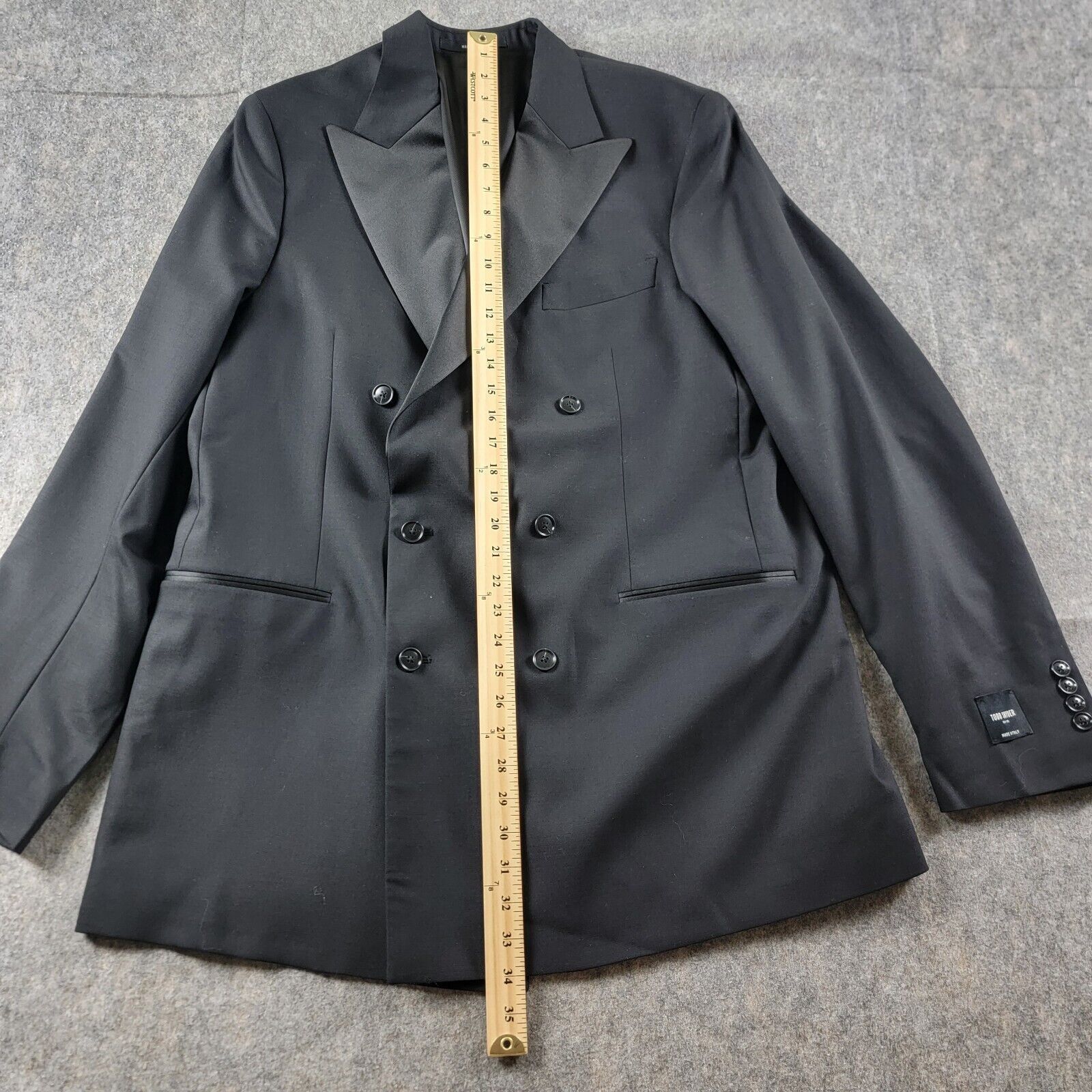 Todd Snyder Todd Snyder Italian Double Breasted Tuxedo Jacket Peak Lapel Size 46L - 10 Thumbnail