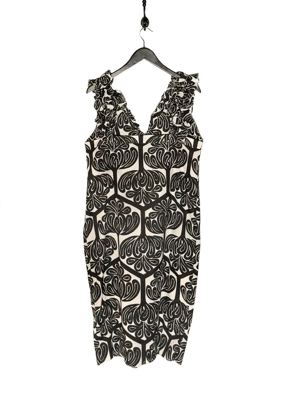 Marni Marni 2011 Black Ivory Cotton Ruffle Sleeveless Dress Size M / US 6-8 / IT 42-44 - 3 Thumbnail