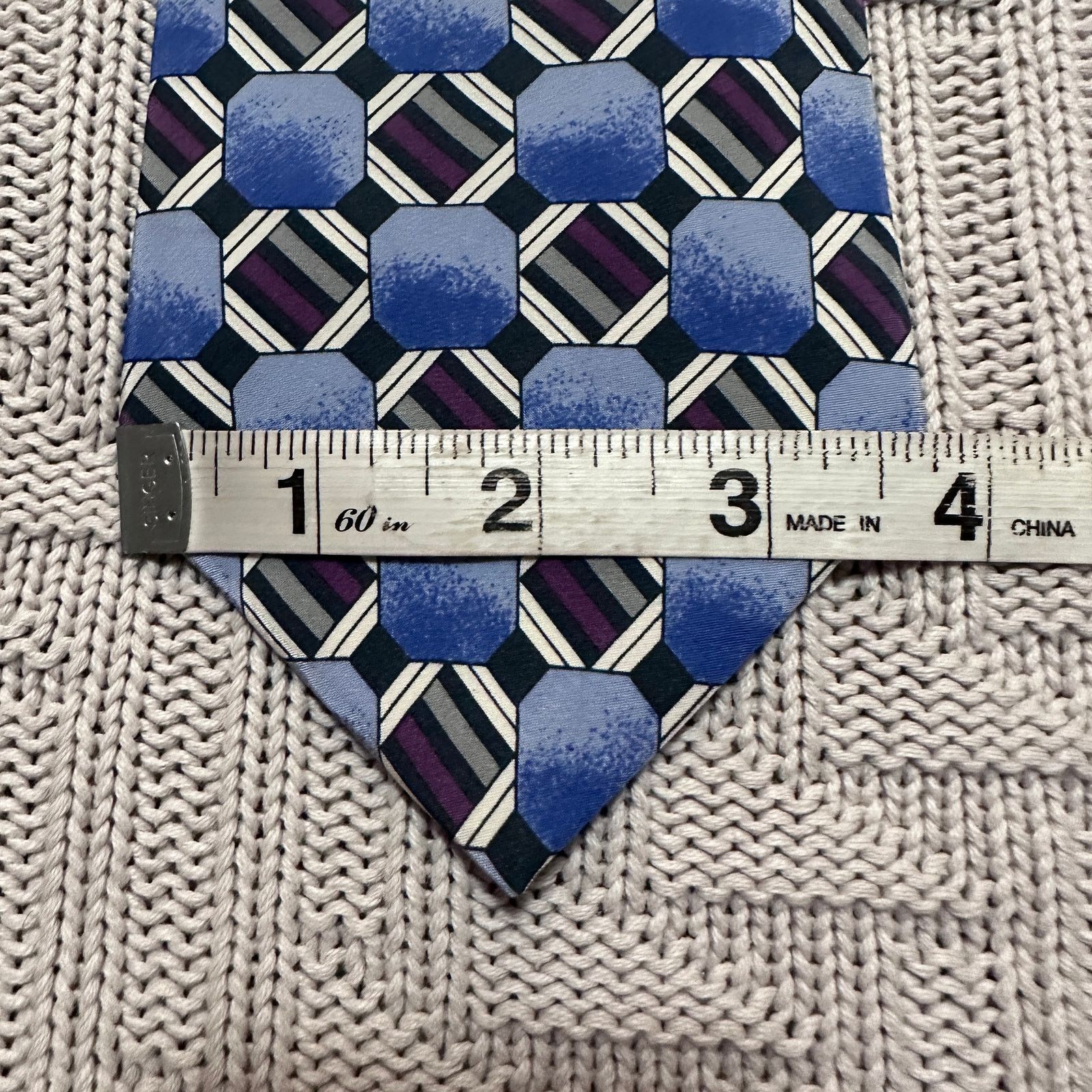 Oleg Cassini Oleg Cassini blue patterned Italian silk tie Size ONE SIZE - 5 Thumbnail