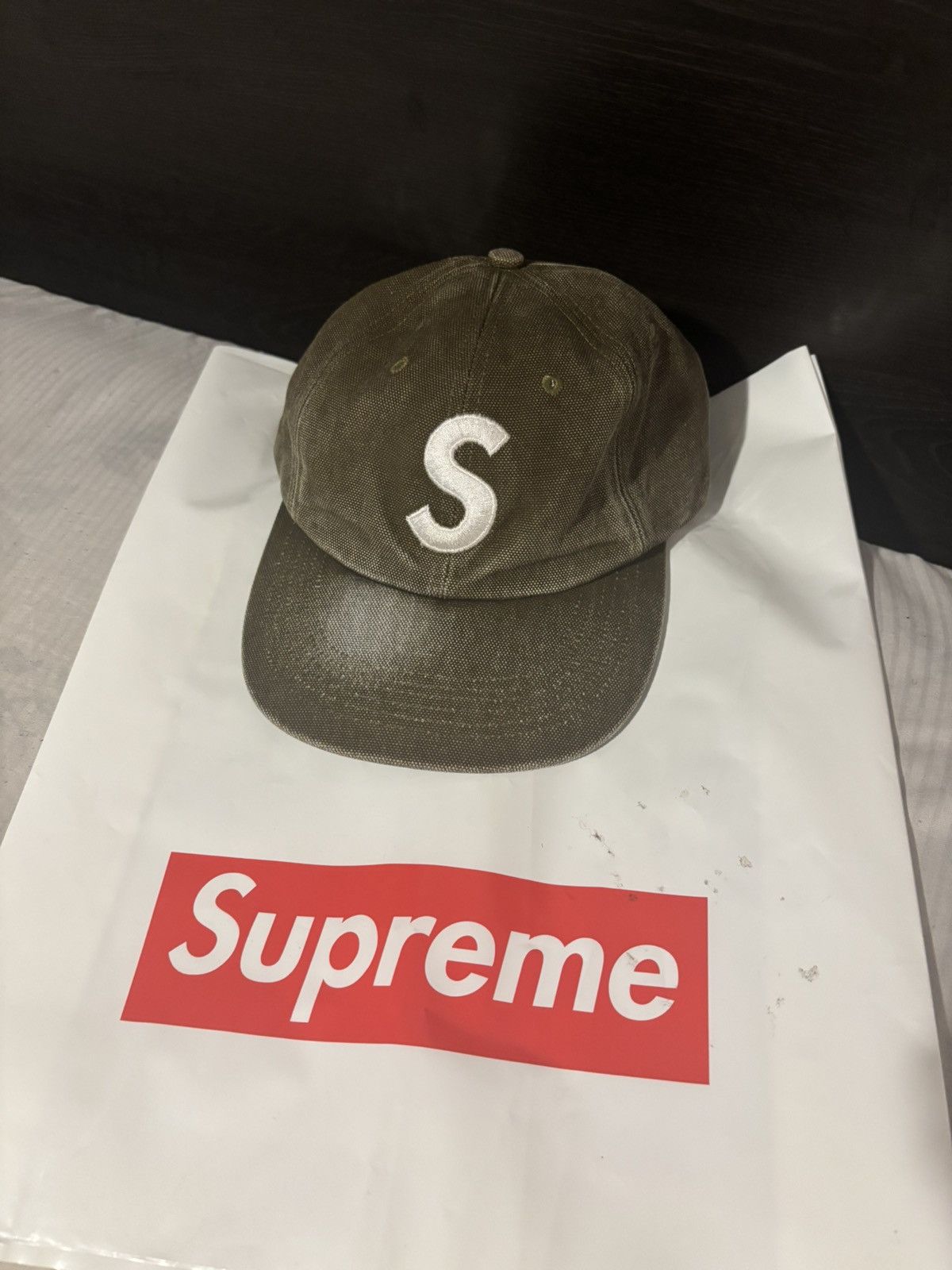 Supreme Supreme Cordura Denim S Logo 6-Panel Hat Green SS26 | Grailed