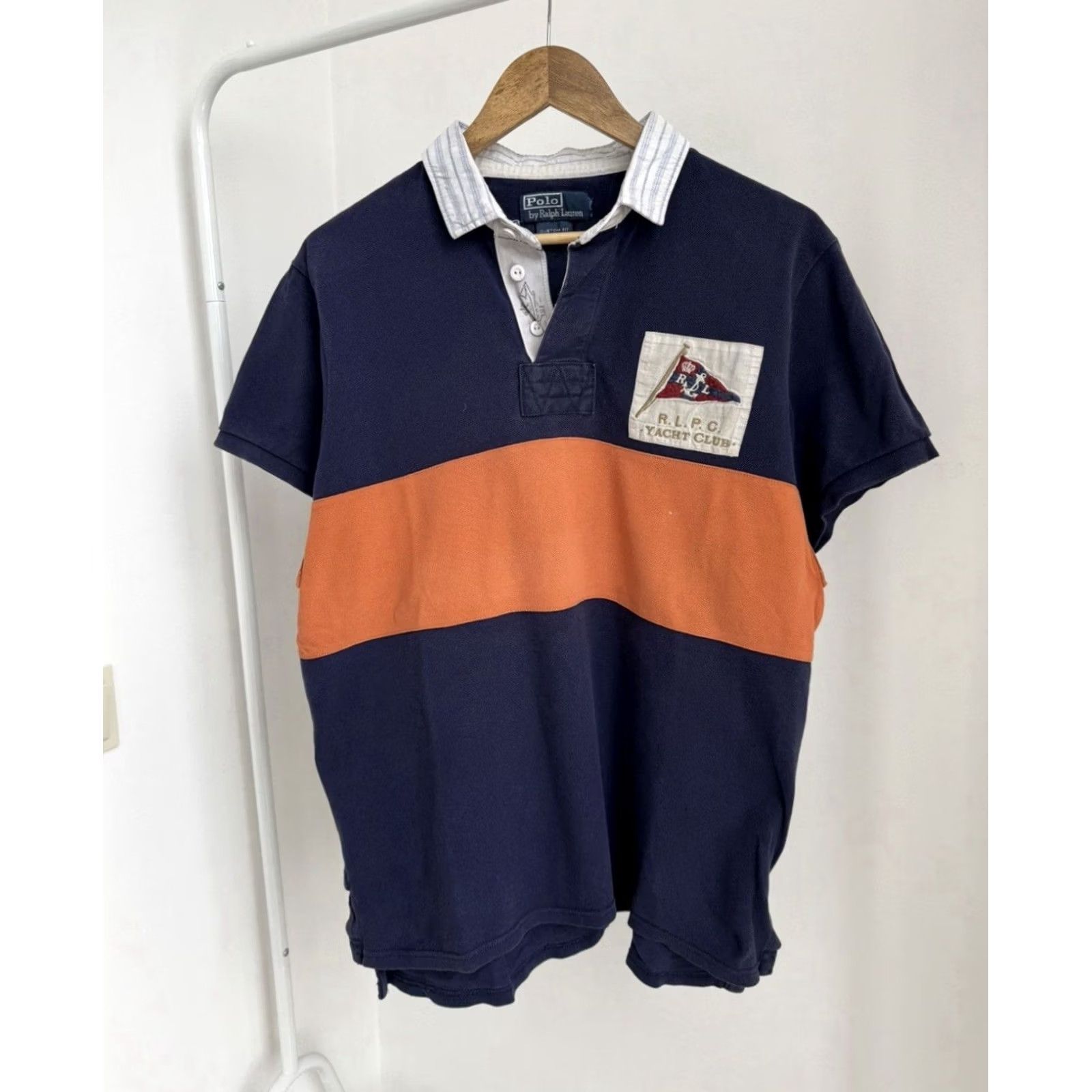 Ralph Lauren VINTAGE Polo Ralph Lauren Yacht Club Rugby Polo T-Shirt XL Blue Mens T-Shirt 90s Polo Ralph Lauren Shirt Rugby USA Streetwear Size US XL / EU 56 / 4 - 3 Thumbnail