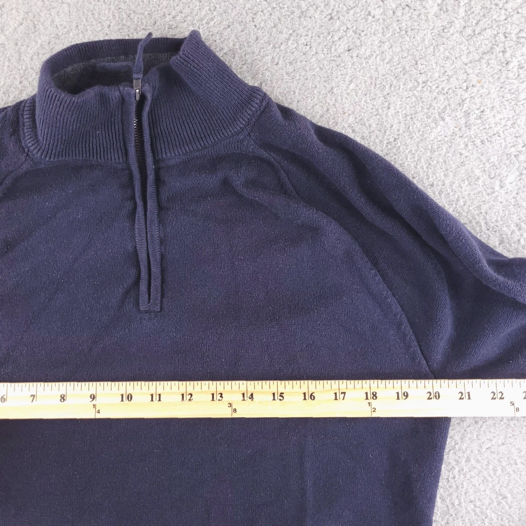 Old Navy Old Navy Sweater Mens Medium Navy Blue Quarter Zip Cotton Knit Pullover Basics Size US M / EU 48-50 / 2 - 5 Thumbnail