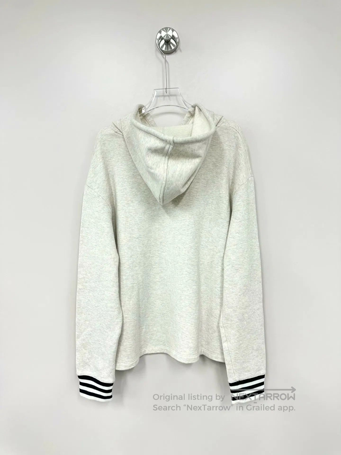 Prada Prada Grey Letter Logo Stripe Hooded Sweatshirt| Size US XS / EU 42 / 0 - 2 Thumbnail