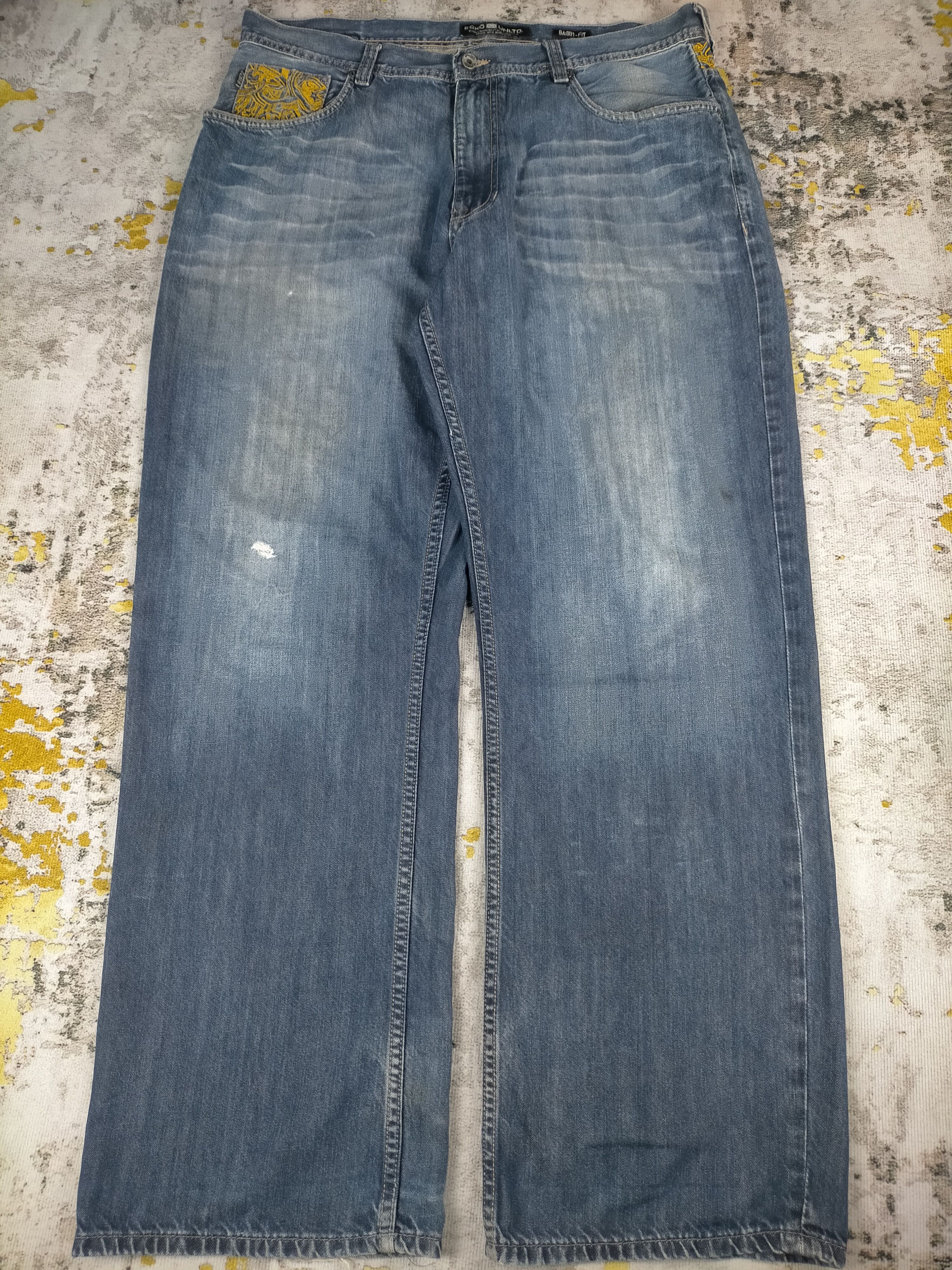Ecko Unltd. 🔥 Rare Vintage Ecko Unltd Embroidery Baggy Washed Jeans Size US 40 / EU 56 - 4 Thumbnail