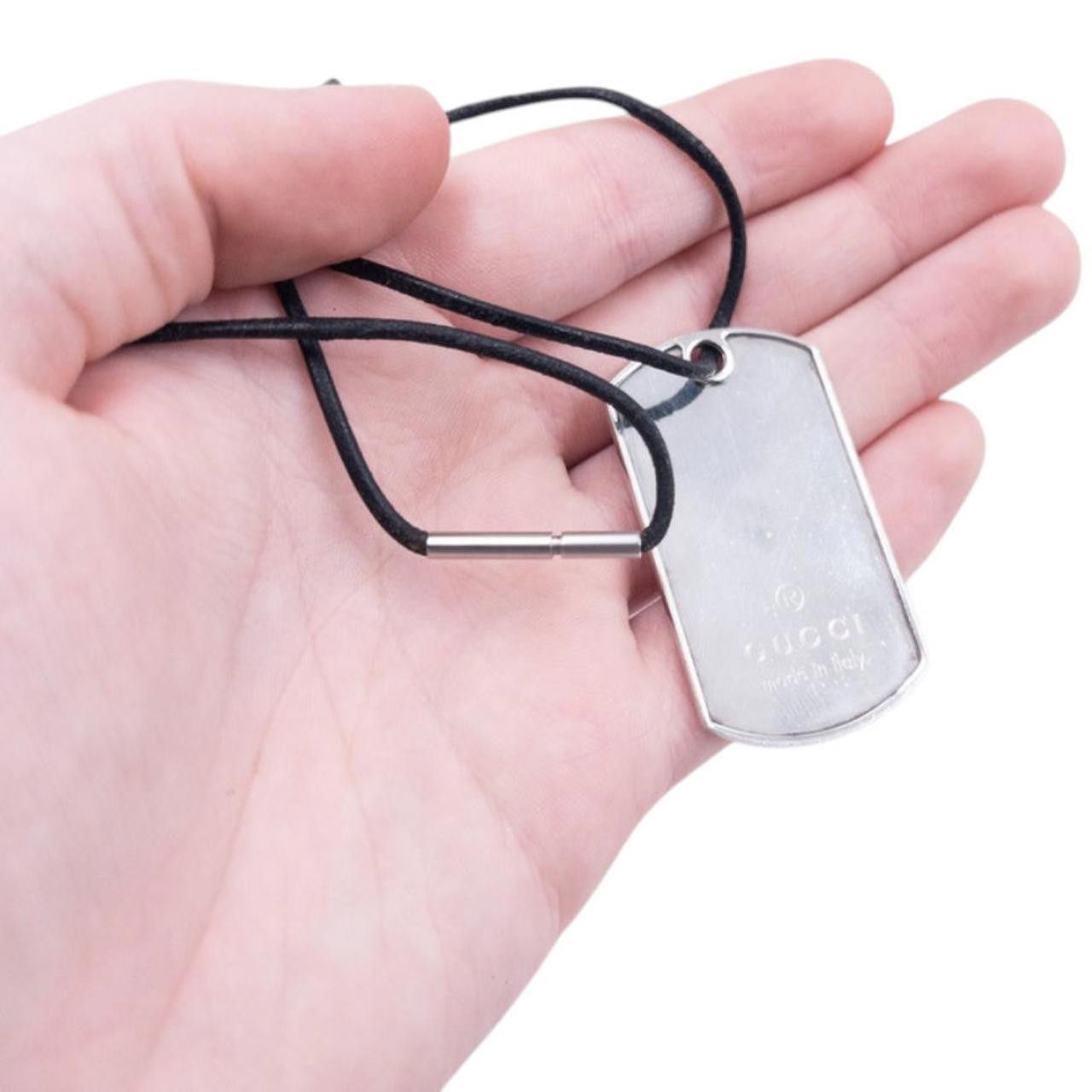 Gucci Vintage Gucci Embossed Dog Tag Necklace Size ONE SIZE - 6 Thumbnail
