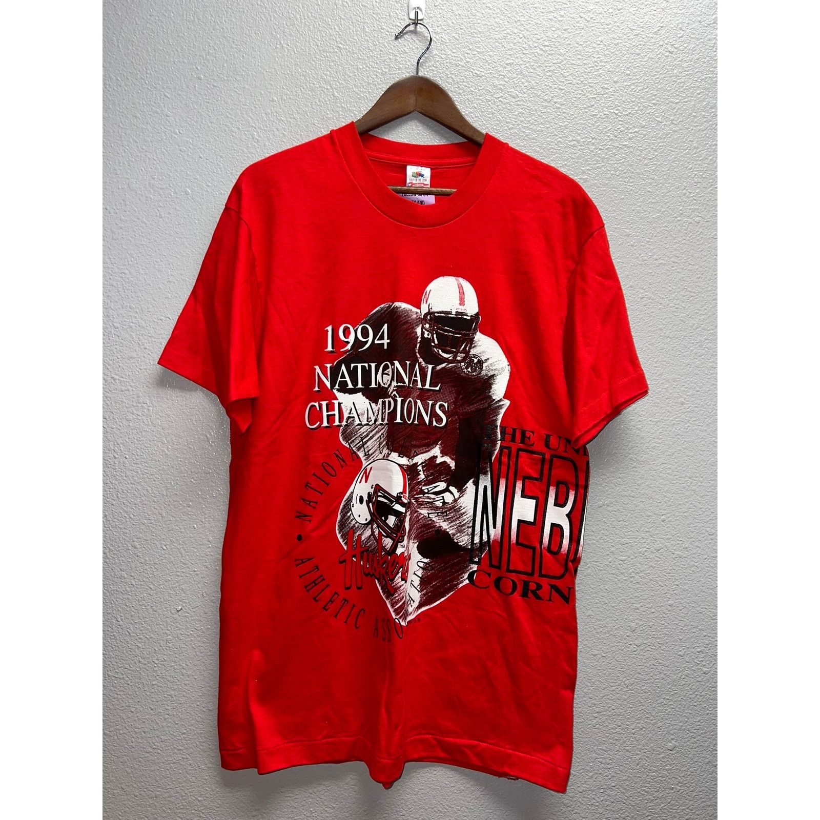 Fruit Of The Loom Vintage Nebraska Cornhuskers Shirt Huskers Football Tee 90s Size US L / EU 52-54 / 3 - 1 Thumbnail