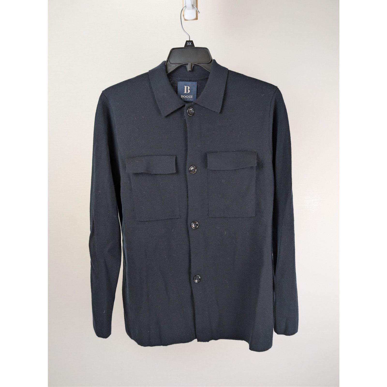 Boggi o1rshd1 CC20 Front Double Pocket Jersey Overshirt in Navy Size US M / EU 48-50 / 2 - 2 Thumbnail