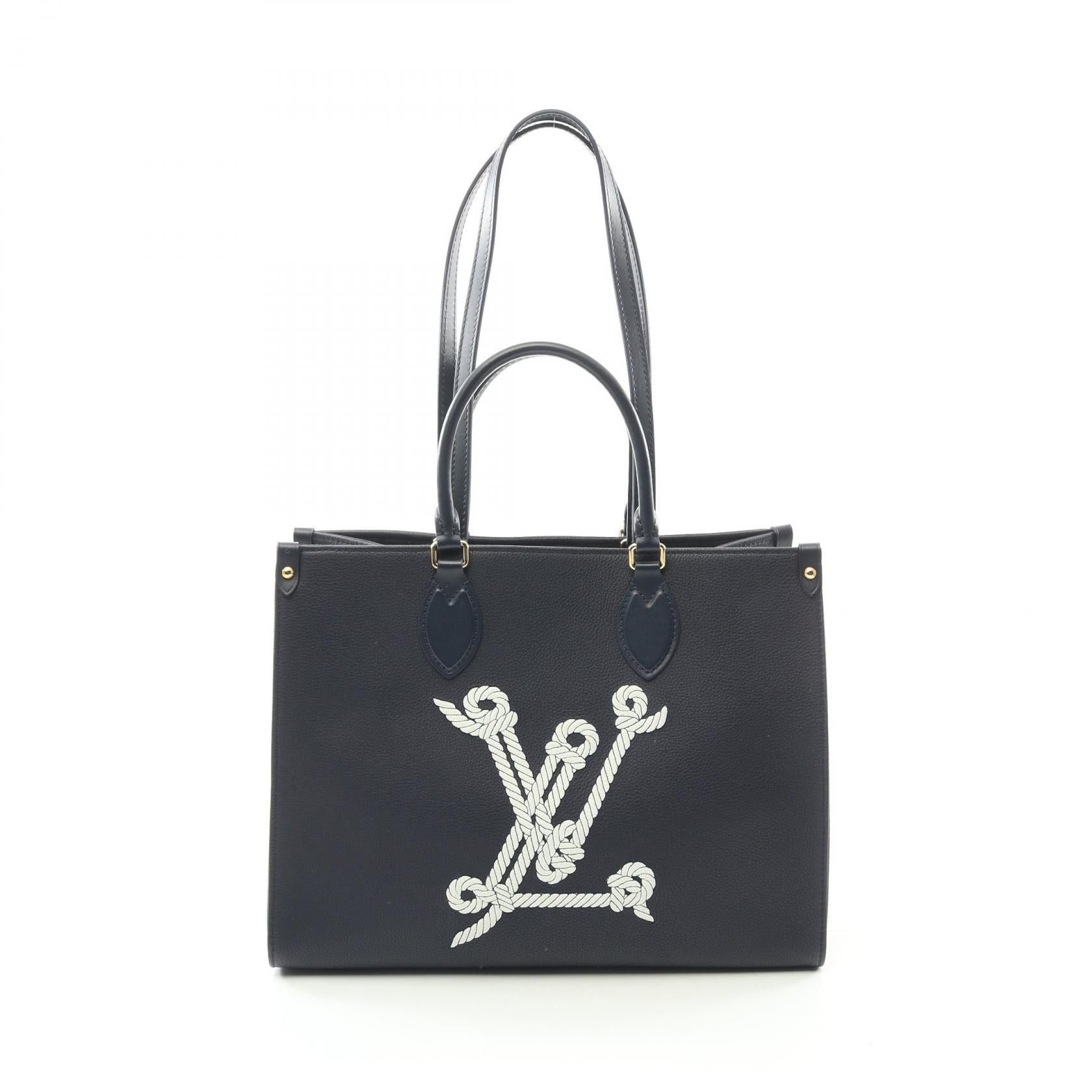 Louis Vuitton Louis Vuitton On-The-Go Mm Sailor'S Knot Nautical 1022 Shoulder Bag Tote Leather Navy Size ONE SIZE - 1 Thumbnail