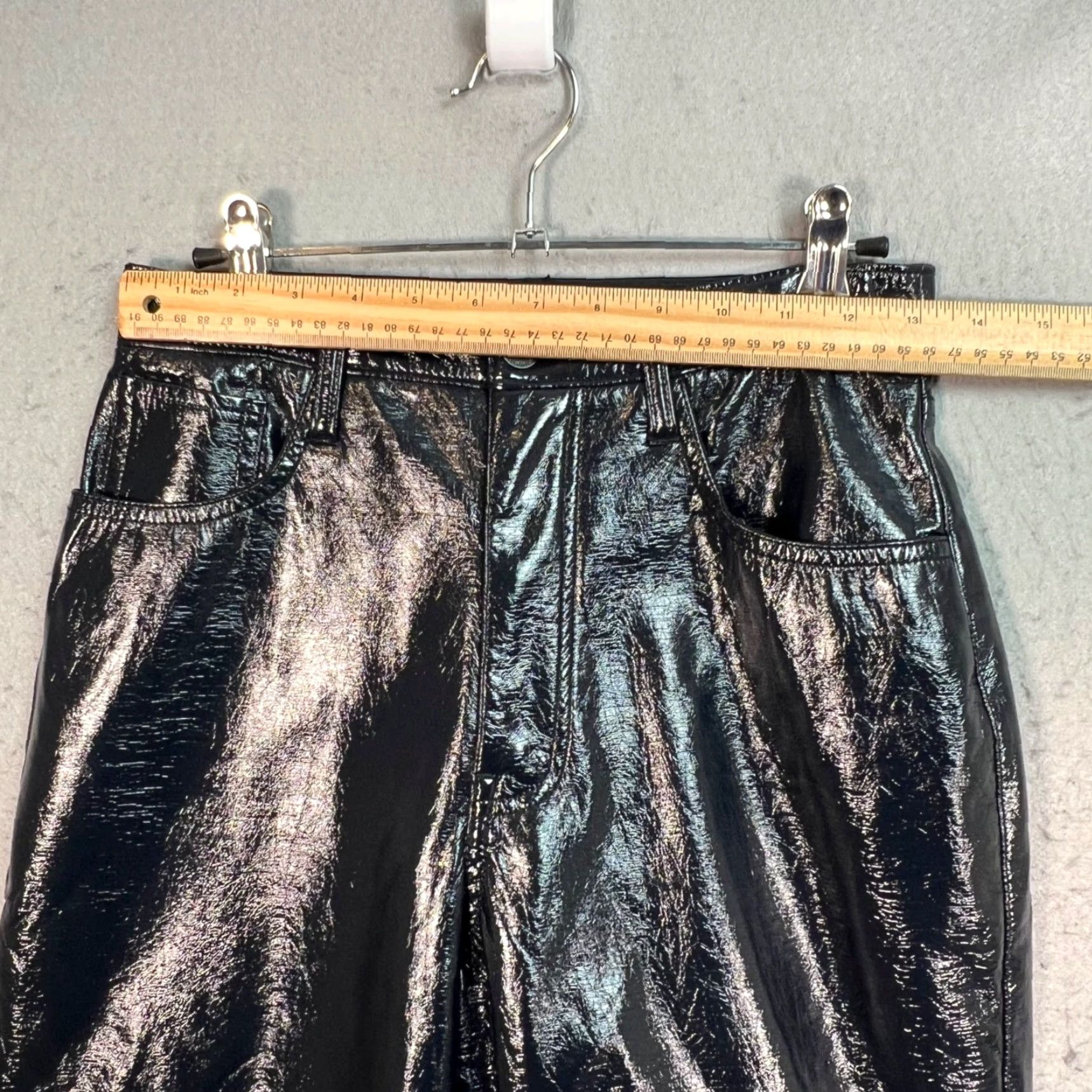 Abercrombie & Fitch VINTAGE Abercrombie & Fitch 90s Ultra High Rise Straight Pants Faux Patent Leather 27/4 Women's Pants Black 90s Straight Ankle Womens 4 Size 27" / US 4 / IT 40 - 5 Thumbnail