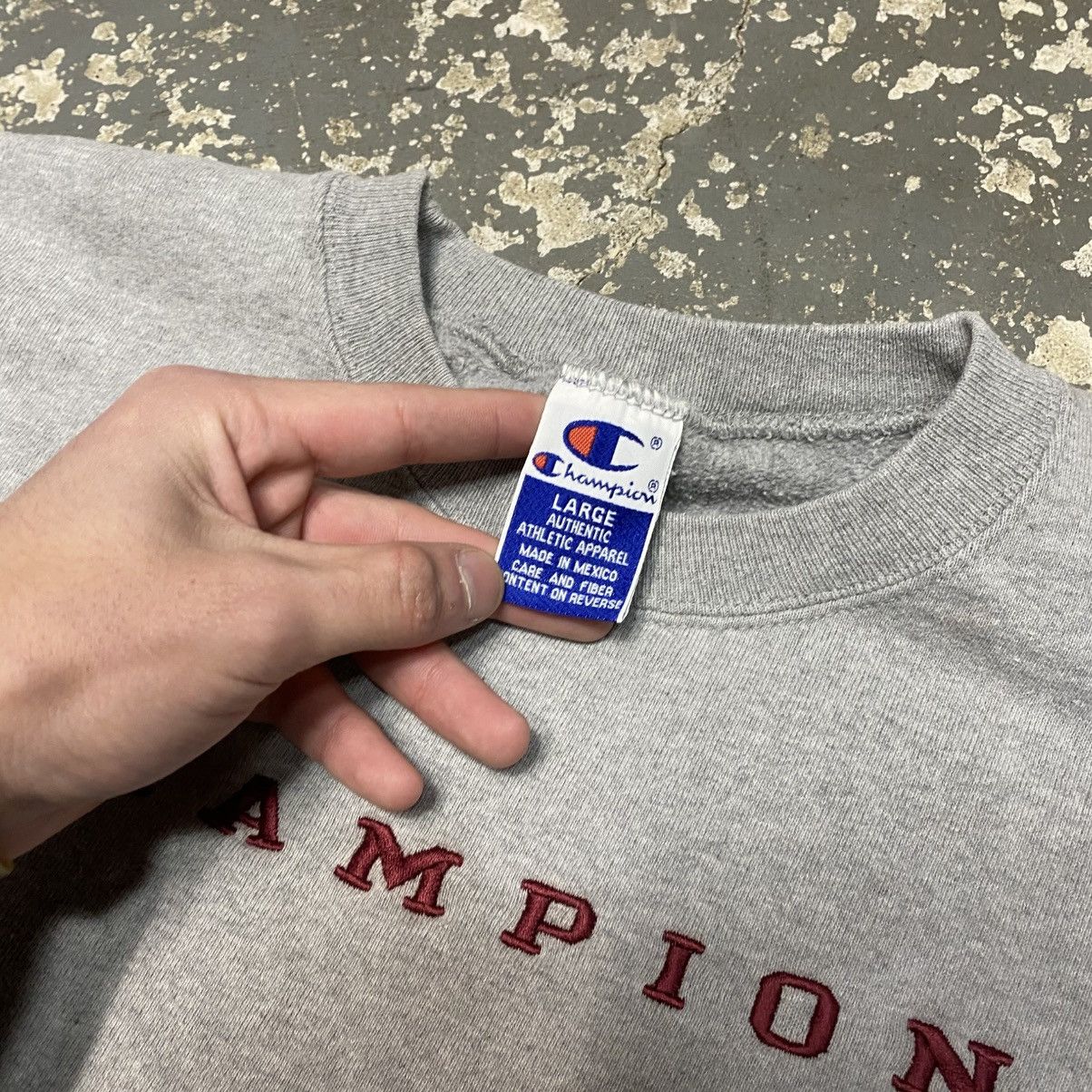 Champion × Vintage Vintage Champion Spell Out Gray 90s Sweatshirt Size US L / EU 52-54 / 3 - 6 Thumbnail
