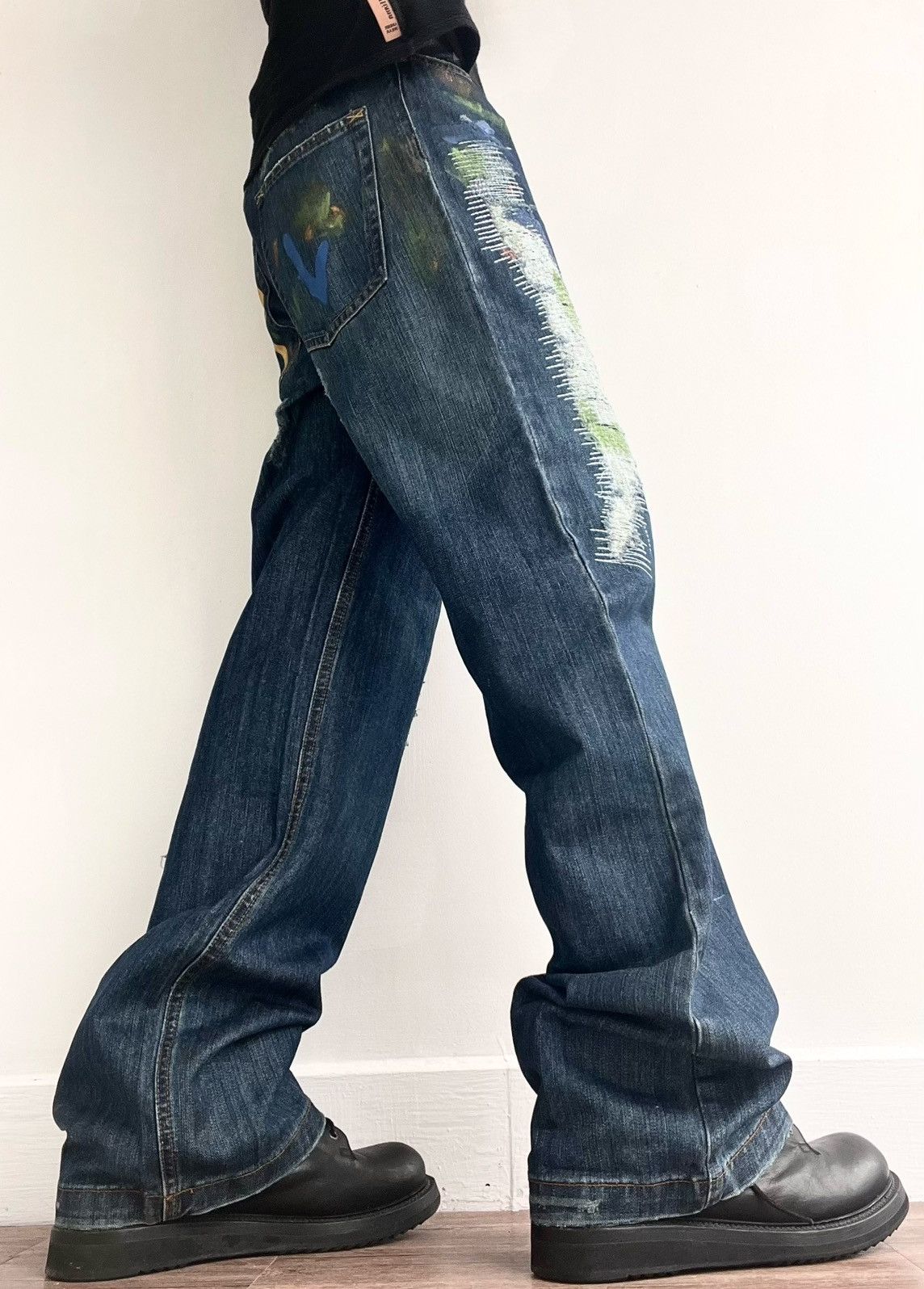 Dolce & Gabbana 2000s Dolce&Gabbana Distressed Baggy Jeans Size US 32 / EU 48 - 4 Thumbnail