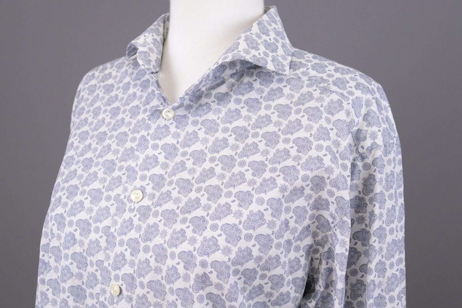 Eton Eton Slim White Floral Button Down Shirt Size 41 / 16 Size US M / EU 48-50 / 2 - 9 Thumbnail