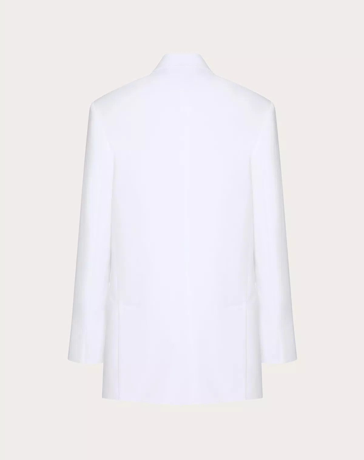Valentino o1s1wg110625 Compact Popeline Blazer in White Size M / US 6-8 / IT 42-44 - 2 Thumbnail