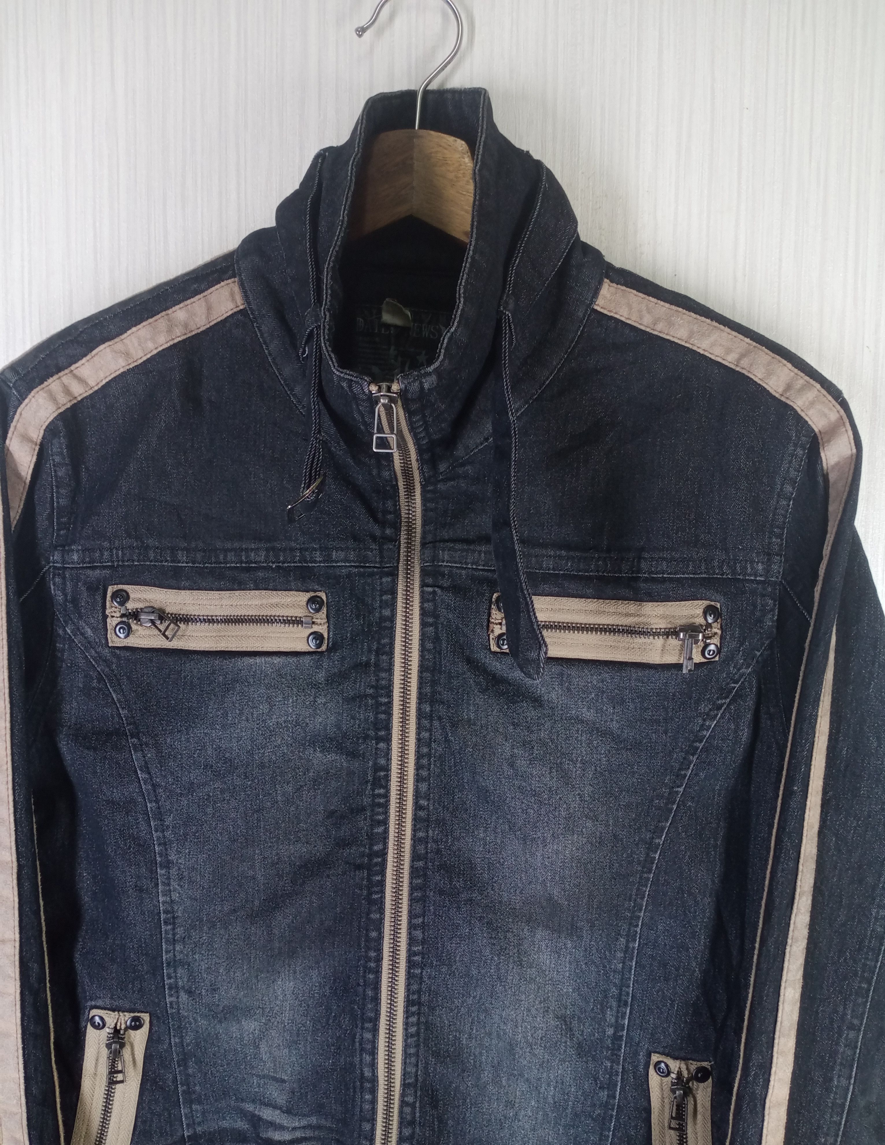 If Six Was Nine Rare Vintage Daily News Mud Wash Denim Jacket Size US M / EU 48-50 / 2 - 4 Thumbnail