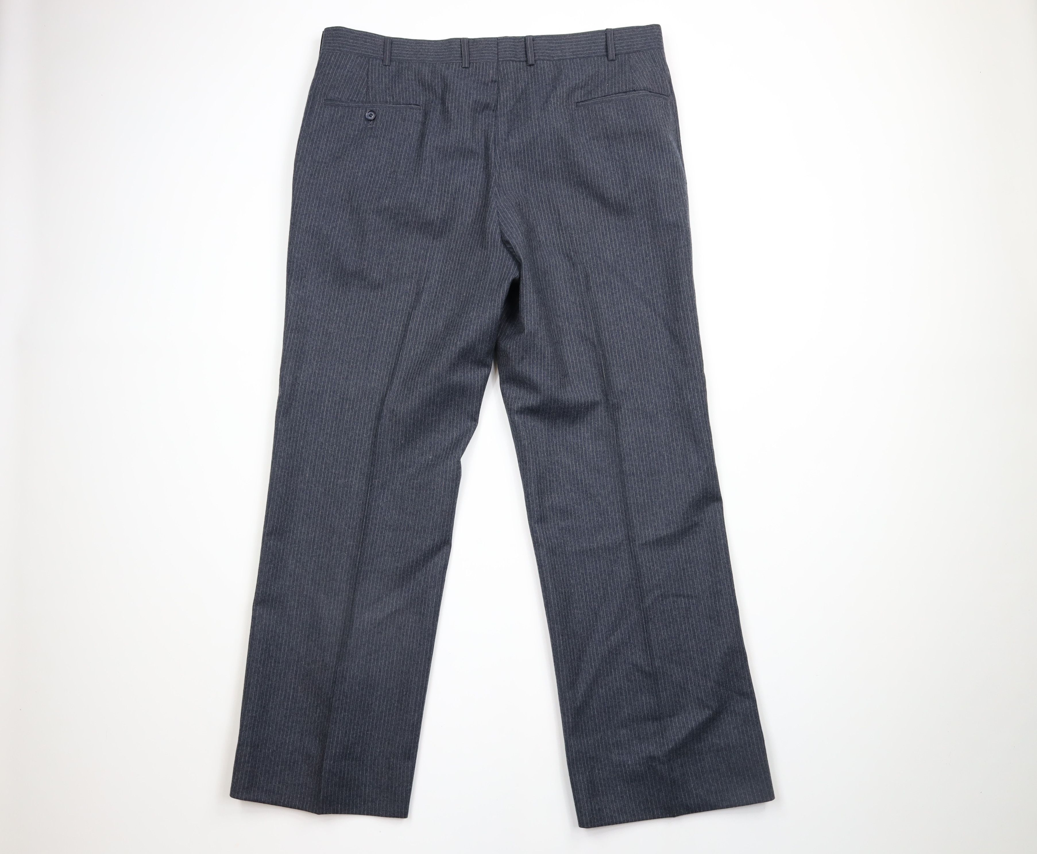 Vintage Vintage 70s Wool Pinstriped 3 Piece Suit Bell Bottoms Size 42R - 13 Thumbnail