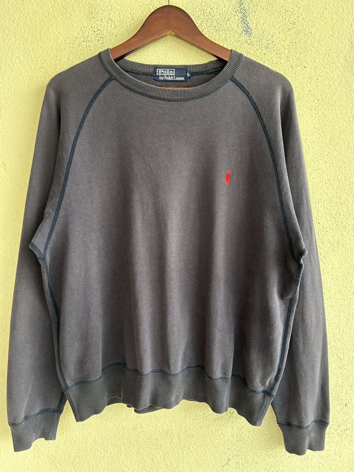 Polo Ralph Lauren Vintage Polo by Ralph Lauren Sunfaded Navy Blue Sweatshirt Size US L / EU 52-54 / 3 - 1 Thumbnail