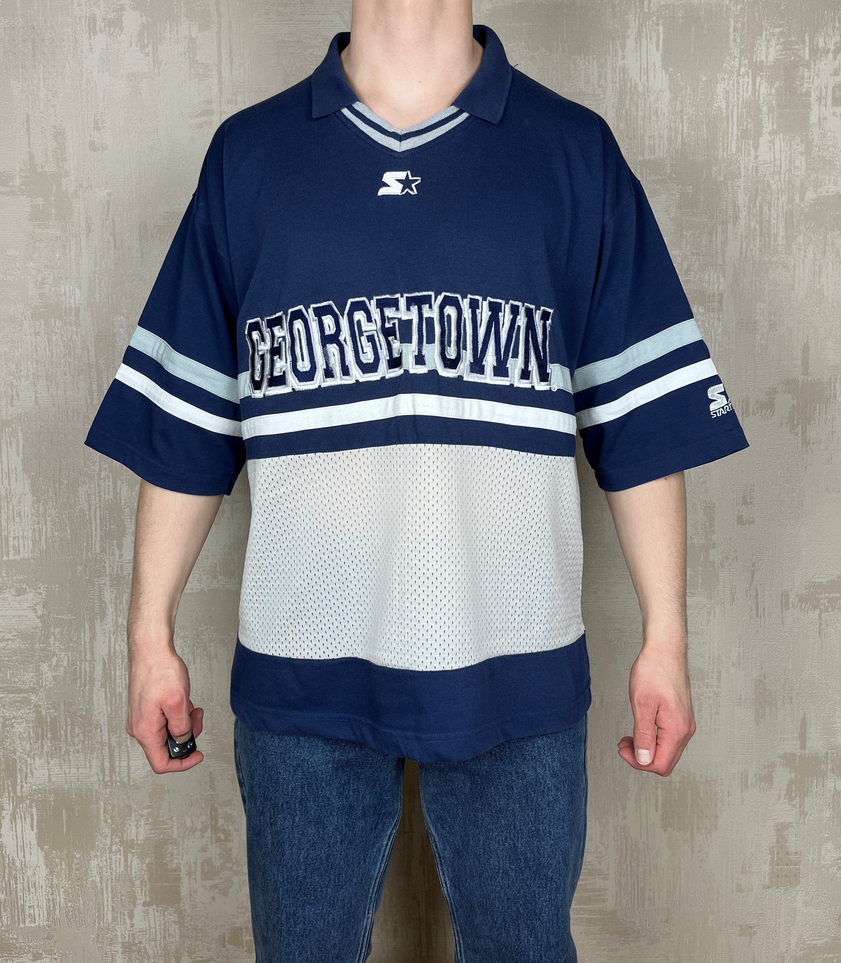 Starter 90's Georgetown Hoyas Starter Vintage T-shirt Oversized Size US XL / EU 56 / 4 - 1 Thumbnail