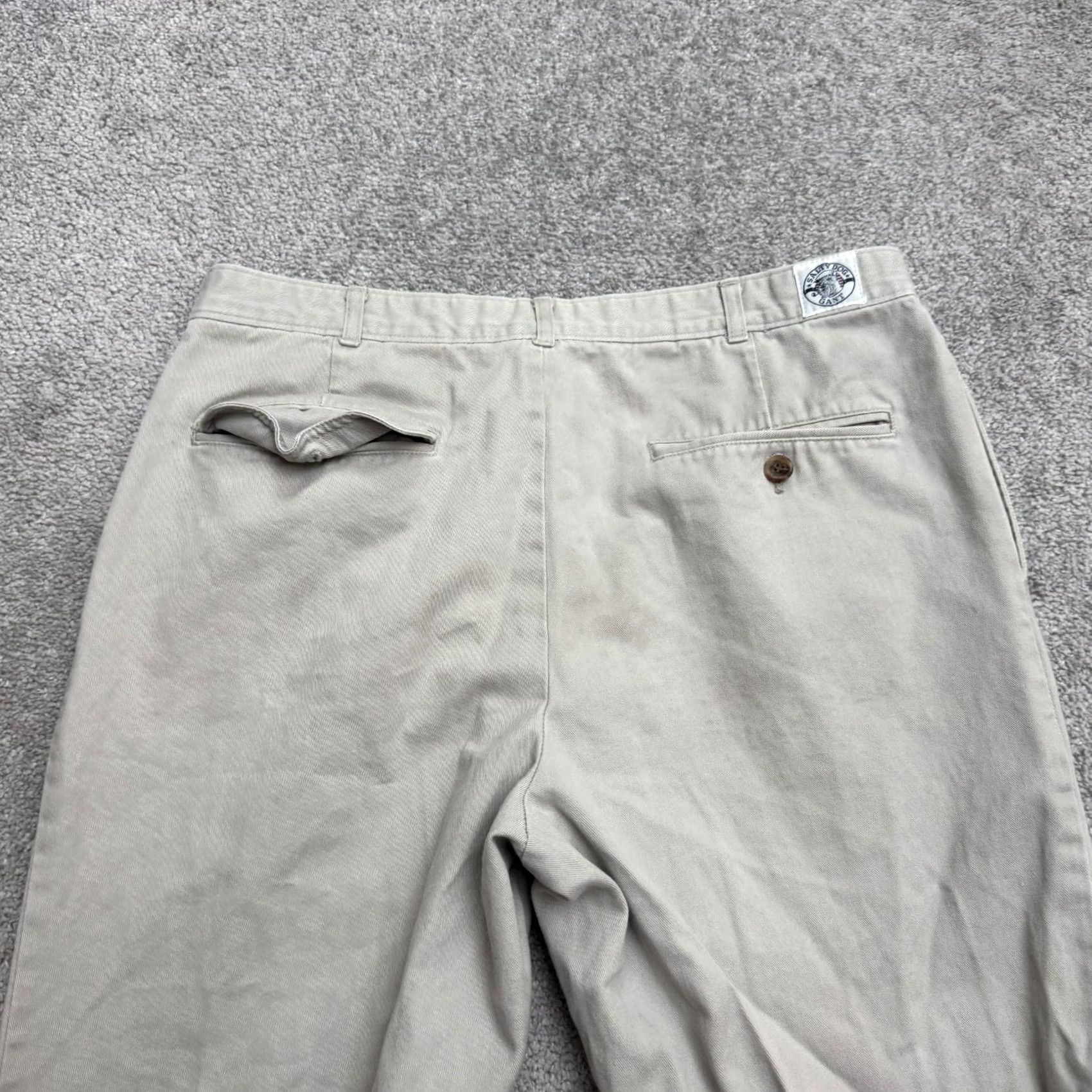 Gant VINTAGE Gant Chino Pants Mens 33 Gray Pleated Front Straight Leg Twill Size US 33 - 5 Thumbnail