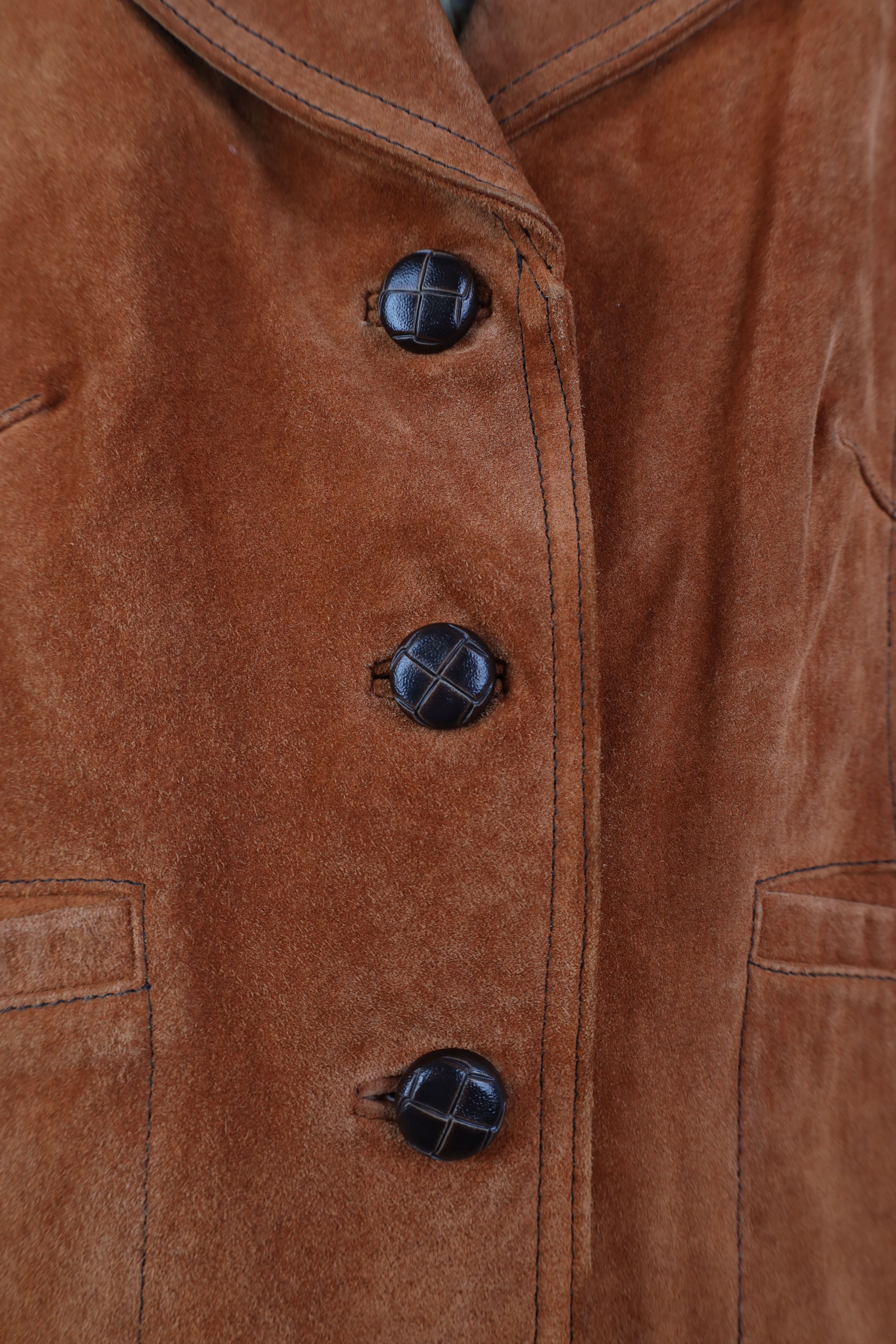 Vintage Vintage 90s Streetwear Suede Leather Jacket Burnt Orange Size L / US 10 / IT 46 - 6 Thumbnail
