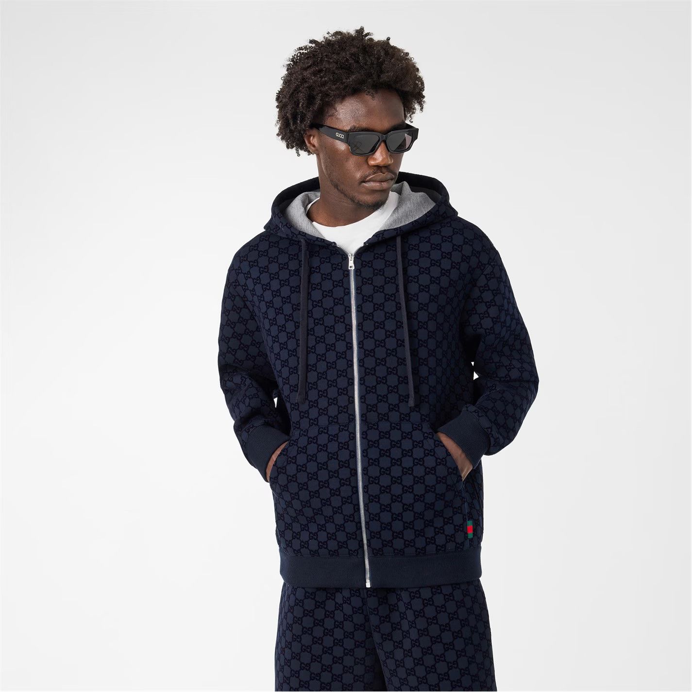 Gucci o1g2r1mq0426 Full Zip Hoodie in Navy Size US L / EU 52-54 / 3 - 3 Thumbnail