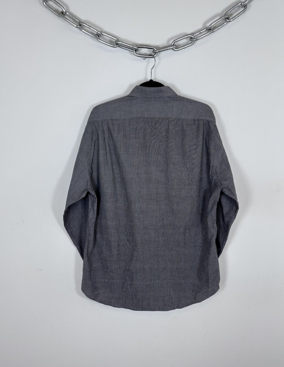 Christian Dior Monsieur Vintage Christian Dior Men’s Grey Striped Button Up Shirt Size US L / EU 52-54 / 3 - 18 Thumbnail