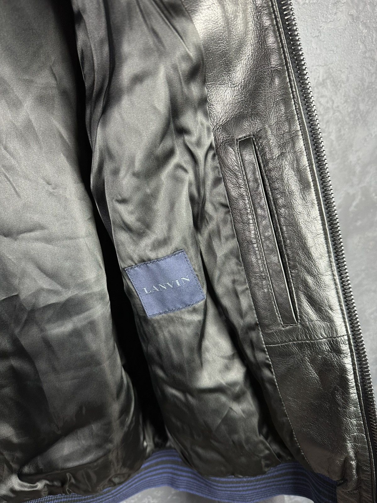 Lanvin Lanvin Men's Leather Full Zip Bomber Jacket Size US M / EU 48-50 / 2 - 11 Thumbnail
