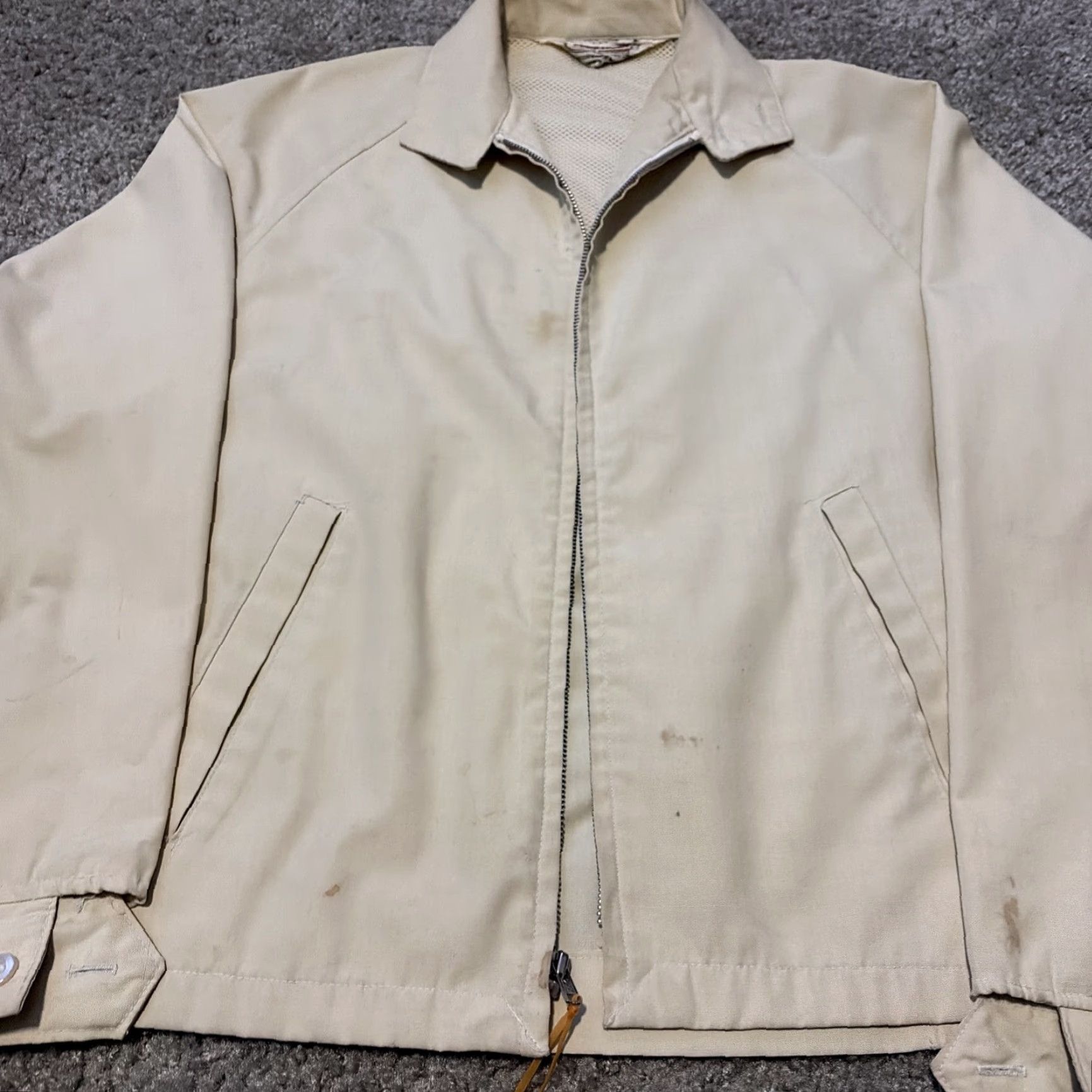 Vintage VINTAGE 70s Cream Ivory Lightweight Full Zip Jacket S Christmas? No. Size S / US 4 / IT 40 - 3 Thumbnail