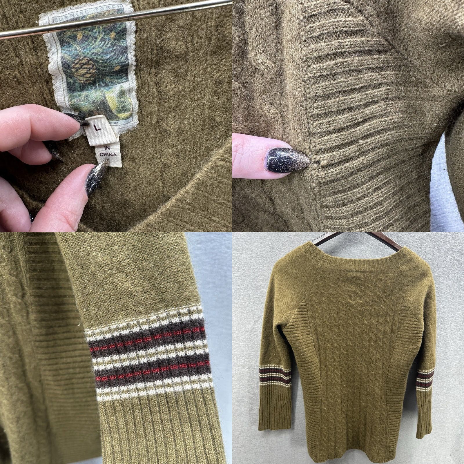 Anthropologie Anthropologie Burning Torch Sweater Women's Large Recycled Cashmere Brown Knit Pullover Bohemian Fall Winter 2010s Womens Size L / US 10 / IT 46 - 8 Thumbnail