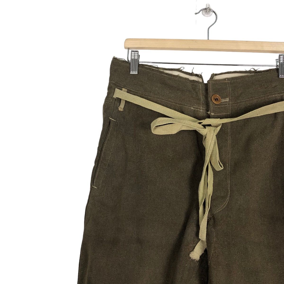 Vintage 🔥TRUE VINTAGE 40’s MILITARY WOOL PANTS CROPPED SMOCKED Size US 32 / EU 48 - 7 Thumbnail