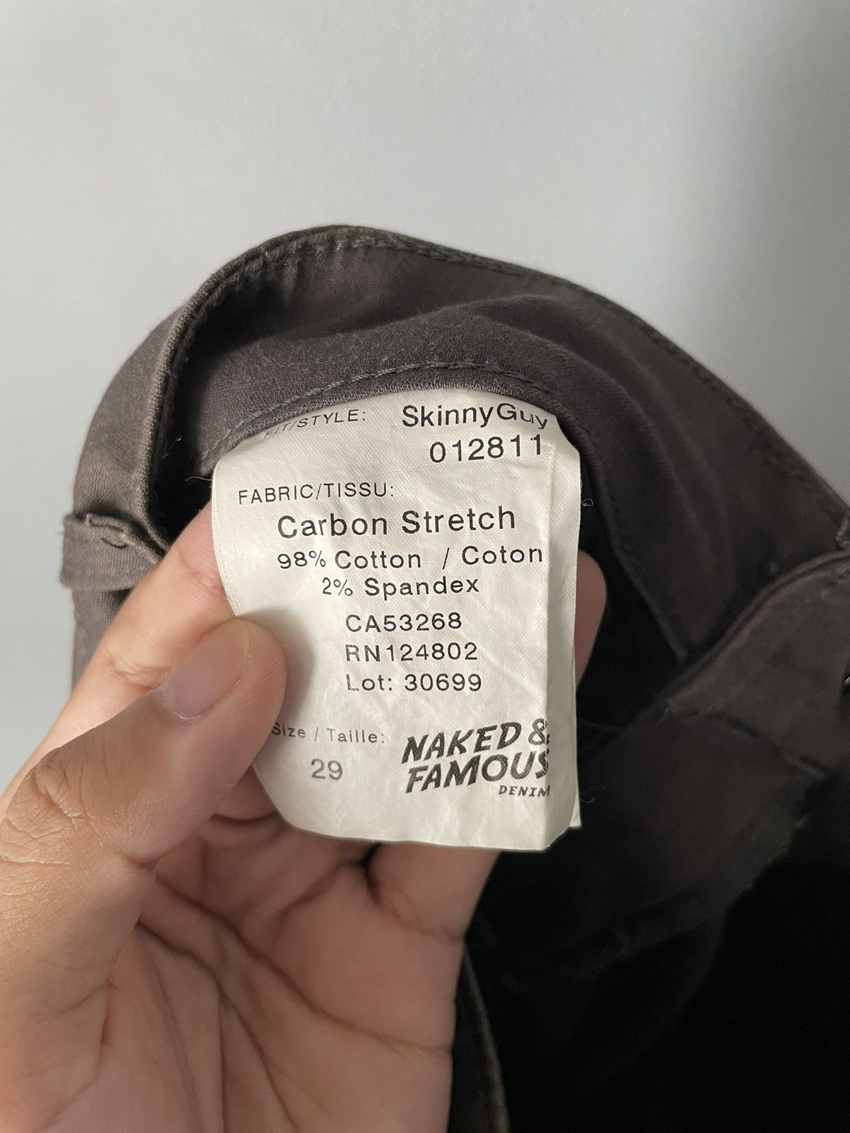 Naked & Famous Carbon Stretch Japanese 8oz Skinny Guy Jeans Size US 29 - 5 Thumbnail