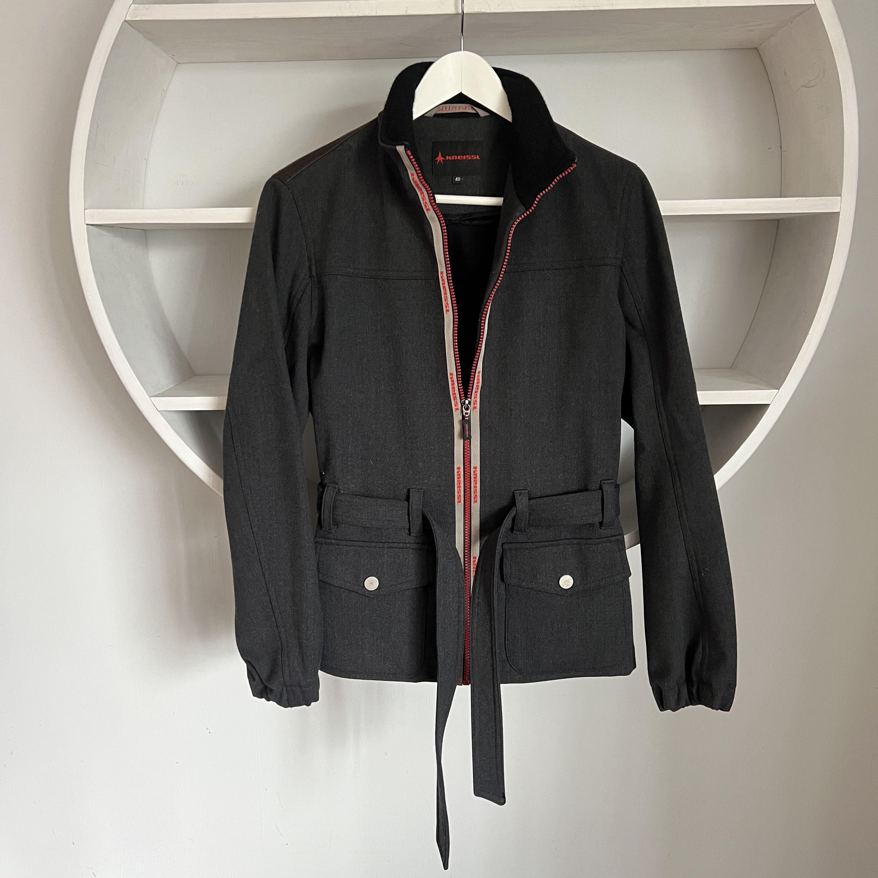 Bogner Vintage Women's KNEISSL Wool Leather Gray Jacket Size S / US 4 / IT 40 - 1 Thumbnail