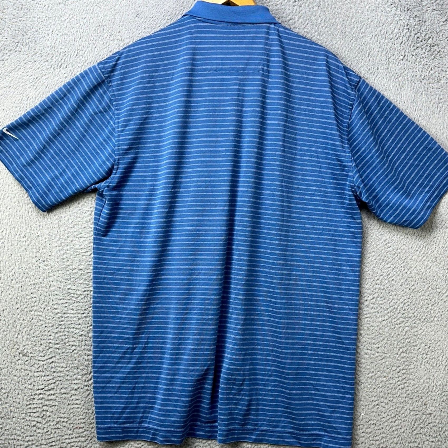 Nike Nike Fit Dry Mens 2XL Shirt Polo Blue Stripe Short Sleeve Golf Rugby Bre breathable Striped Dri-Fit Performance Polo Mens Size US XXL / EU 58 / 5 - 2 Thumbnail