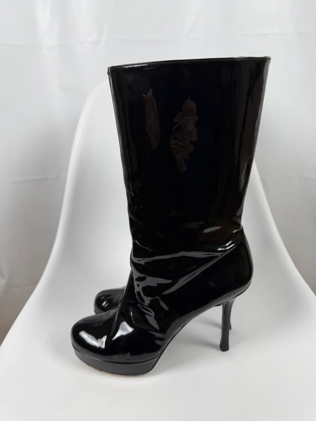 Yves Saint Laurent Yves Saint Laurent Patent Leather Boots size 39.5 Size US 9.5 / IT 39.5 - 3 Thumbnail