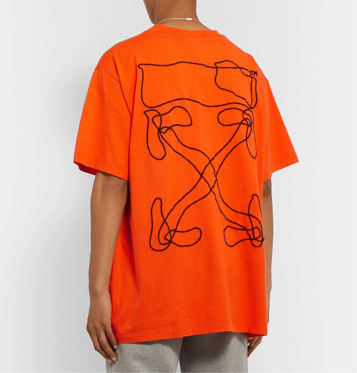 Off-White Orange Embroidered Scribble Arrows Oversized Logo T-Shirt Size US M / EU 48-50 / 2 - 2 Thumbnail