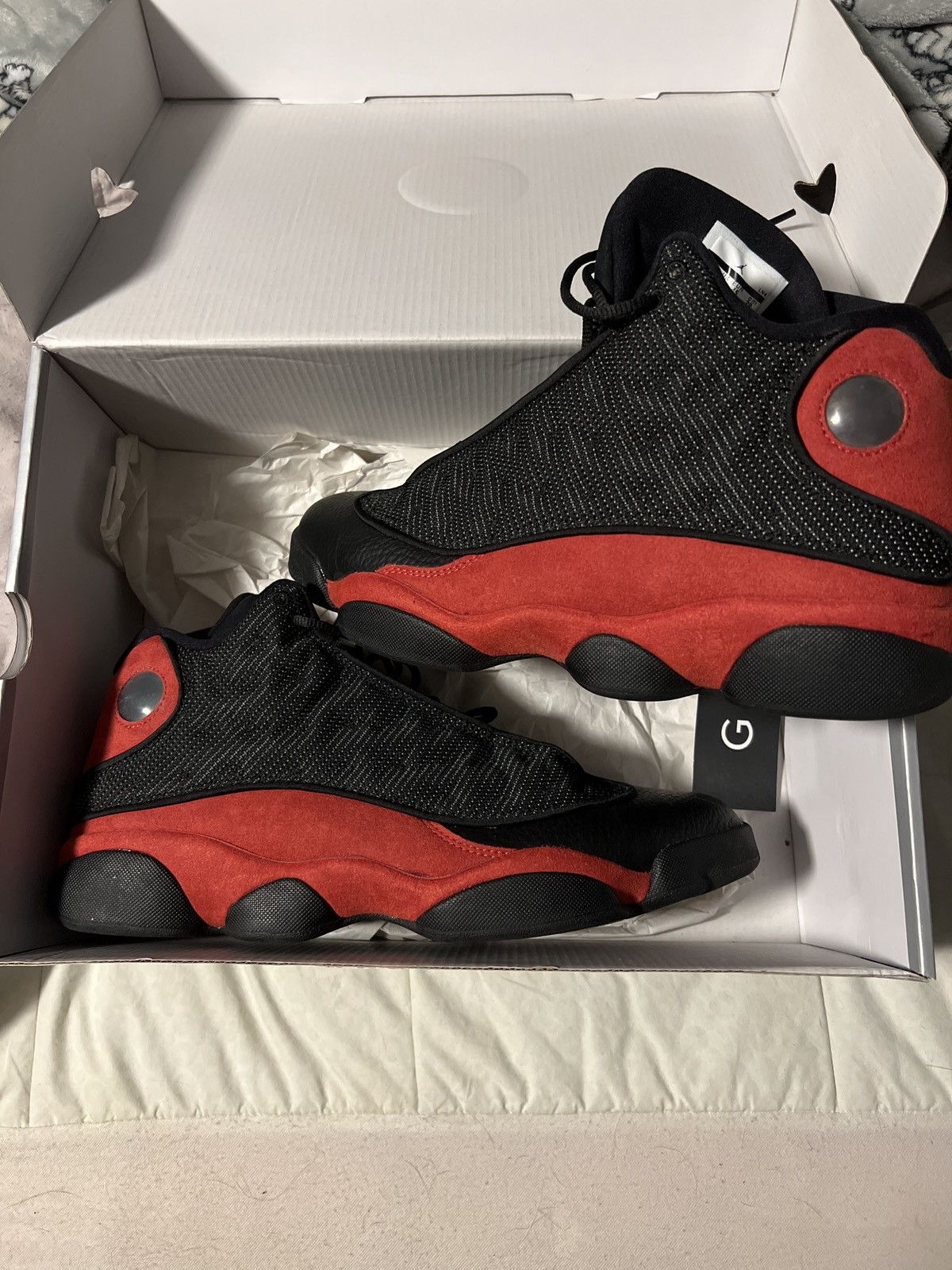 image of Jordan Nike Jordan 13 Retro Bred 2017 Shoes in Black, Men's (Size 11)