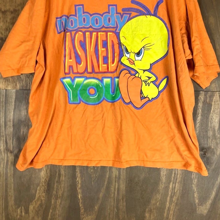 Vintage VINTAGE Looney Tunes TShirt Orange Tweety Bird 100% Cotton 22W/24W Shirt Women Crew Neck Short Sleeve Size 3XL / US 20-22 - 3 Thumbnail
