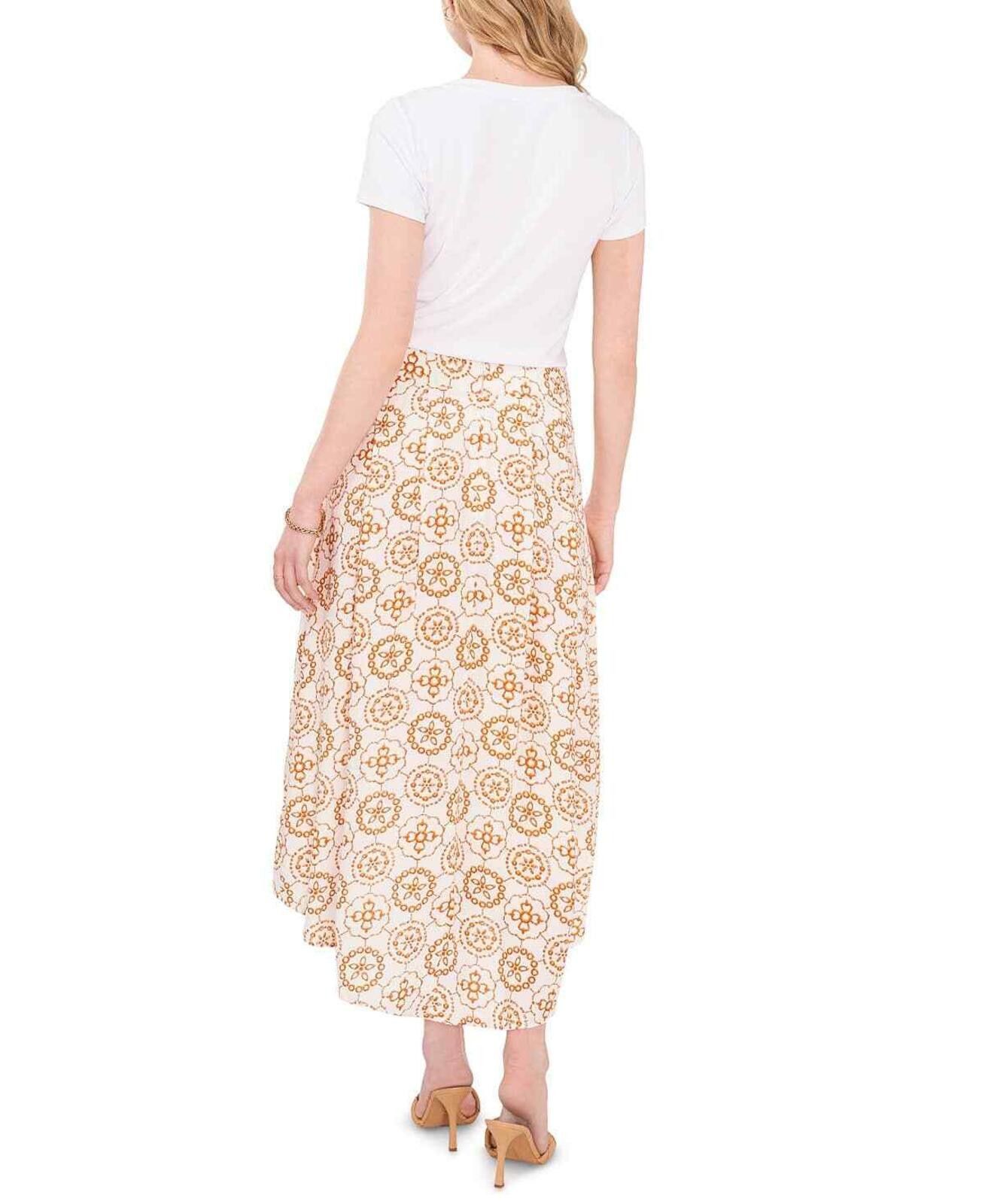 Vince Camuto Vince Camuto Women's Ivory Printed Side-Tie High-Low Skirt L Size 36" / US 14 / IT 50 - 4 Thumbnail