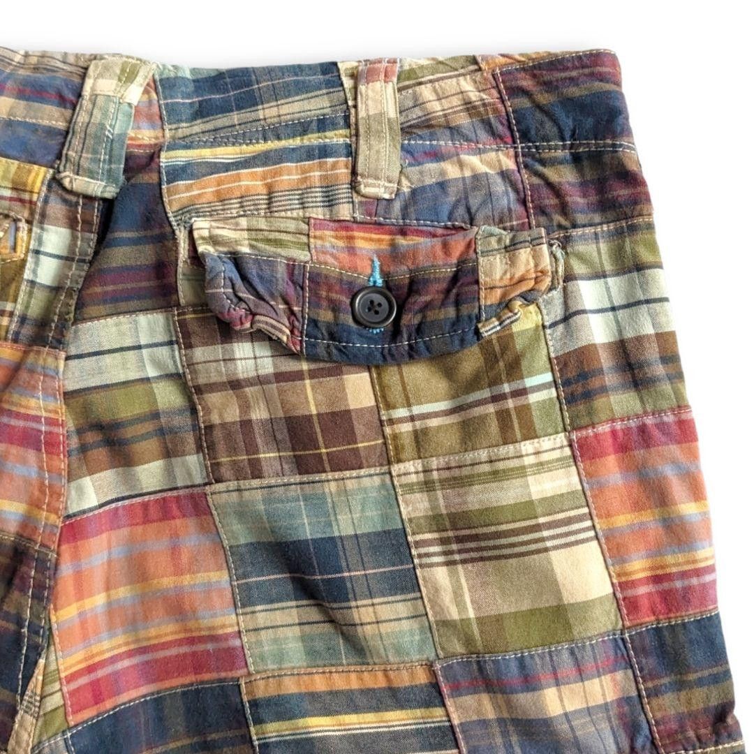 Zara Zara patchwork madras cargo shorts Size US 31 - 8 Thumbnail