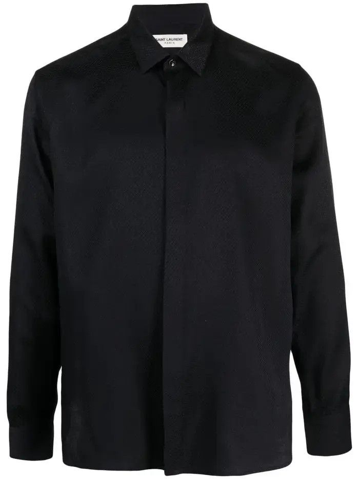 Saint Laurent Paris o1bcso1str1124 Chemise Col Yves Shirt in Black Size US XXL / EU 58 / 5 - 1 Thumbnail