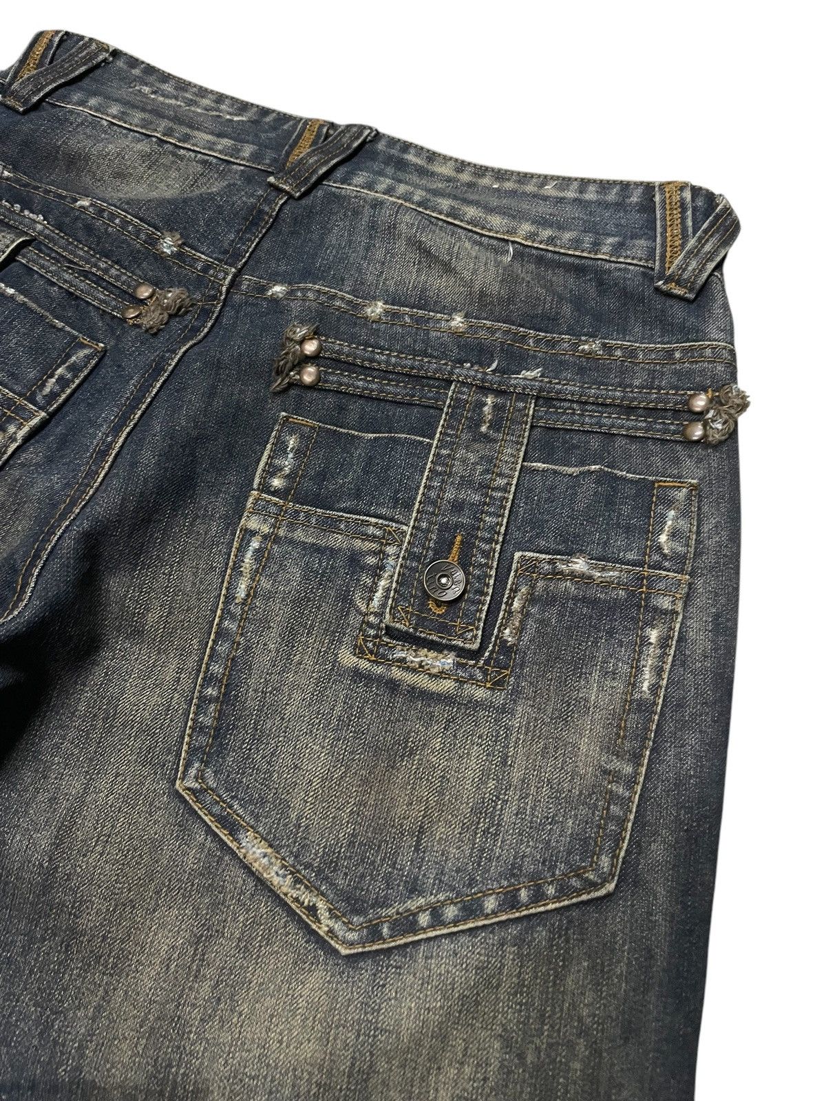 Hysteric Glamour × Japanese Brand × Valentino Rudolph Valentino Japan Mud Wash Baggy Loose Jeans Size US 32 / EU 48 - 17 Thumbnail