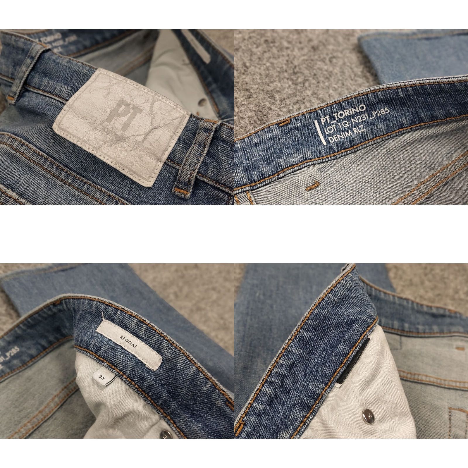 PT Torino PT Torino Jeans Ankle 33 Mens Regular Blue Denim 5-Pocket Design Casual Wear Size US 33 - 9 Thumbnail