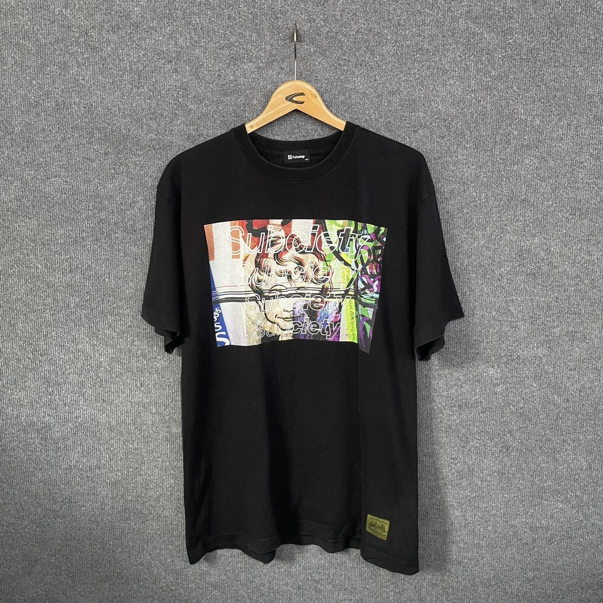 image of Skategang x Vintage Japanese Streetwear Brand X Subciety Fuck The City T Shirt in Black (Size Large